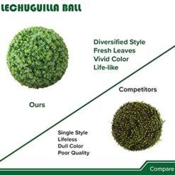 APICRED Boxwood Balls Artificial Topiary Ball Lifelike Plants Topiary Boxwood For Home Garden, Patio, Planter, Deck, Backyard Indoor/Outdoor Decore, 11 ", 2 Packs -Green Leaf Store 51vWUfzv9tS