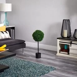 Nearly Natural Artificial UV Resistant 2.5’ Boxwood Ball Topiary Tree (Indoor/Outdoor), Green,12"D X 12"W X 2.5'H 5 Nearly Natural Artificial UV Resistant 2.5’ Boxwood Ball Topiary Tree (Indoor/Outdoor), Green,12"D X 12"W X 2.5'H -Green Leaf Store 51vXMh6VrnL