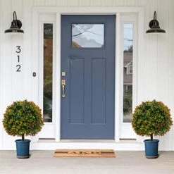 Goplus 22” Artificial Boxwood Topiary Ball Tree, Set Of 2 Faux Potted Plants Artificial Shrubs Bushes With Orange Fruits, Ball-Shaped Artificial Topiary For Indoor Outdoor Home Front Porch Decor -Green Leaf Store 51vn17jN5RL