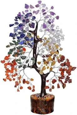 FASHIONZAADI Seven Chakra Tree - Crystal Gifts - Crystal Tree Of Life - Tree Of Life Decor - Gem Tree - Luck Crystal - Tree Of Life Chakra Stones - Crystal Bonsai Tree - Crystal For Desk - Money Tree -Green Leaf Store 51w1GGPWVyL. AC