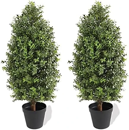 Momoplant 2.5FT-30Inch Artificial Plants Tree Shaped Boxwood Topiary Cone Topiaries Bushes Potted Fake Plants Outdoor/Indoor Decor(Set Of 2) 7 Momoplant 2.5FT-30Inch Artificial Plants Tree Shaped Boxwood Topiary Cone Topiaries Bushes Potted Fake Plants Outdoor/Indoor Decor(Set Of 2) - Image 7