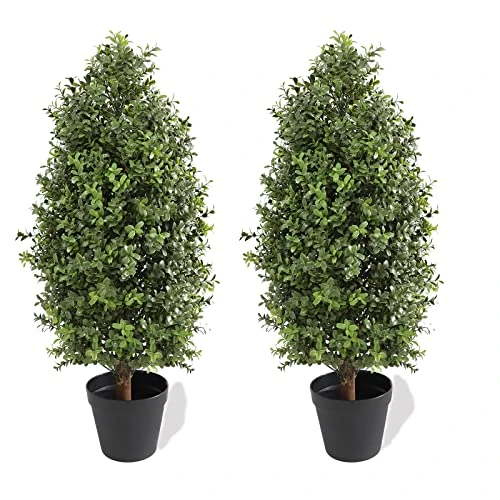 Momoplant 2.5FT-30Inch Artificial Plants Tree Shaped Boxwood Topiary Cone Topiaries Bushes Potted Fake Plants Outdoor/Indoor Decor(Set Of 2) 1 Momoplant 2.5FT-30Inch Artificial Plants Tree Shaped Boxwood Topiary Cone Topiaries Bushes Potted Fake Plants Outdoor/Indoor Decor(Set Of 2)