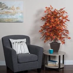 Vickerman 4' Artificial Orange Maple Bush, Brown Plastic Container. -Green Leaf Store 51wXcGNGkIL