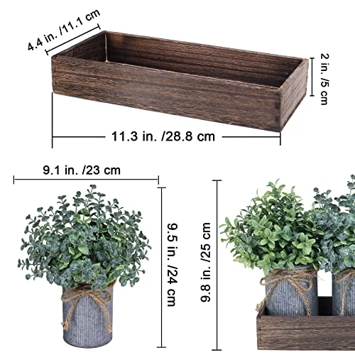 Set Of 3 Mini Potted Plants Arrangement Faux Boxwood Eucalyptus Rosemary Plants In Rustic Galvanized Metal Pots With Rectangle Wood Box For Farmhouse Table Centerpiece Mantel Kitchen Greenery Decor 1 Set Of 3 Mini Potted Plants Arrangement Faux Boxwood Eucalyptus Rosemary Plants In Rustic Galvanized Metal Pots With Rectangle Wood Box For Farmhouse Table Centerpiece Mantel Kitchen Greenery Decor