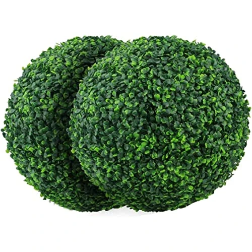 CUCUFA Artificial Plant Topiary Ball, 2Pcs Faux Boxwood Ball Outdoor Uv Resistant Greenery Shrubs Plants Garden Spheres Decorative 3 CUCUFA Artificial Plant Topiary Ball, 2Pcs Faux Boxwood Ball Outdoor Uv Resistant Greenery Shrubs Plants Garden Spheres Decorative - Image 3