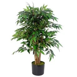 Leaf Artificial Ficus Tree/Plant, Luxury Smilax, 90cm