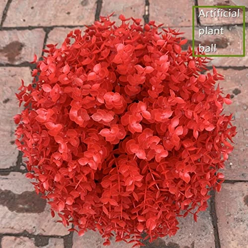 Artificial Boxwood Ball Red 8in,10in,12in,14in,16in,18in,20in,22in,24in Boxwood Topiary Ball,Nearly Natural,Realistic Ball Shaped,Fake Plant Boxwood Decorative Balls -1 Piece ( Size : Ø55cm(22in) ) 4 Artificial Boxwood Ball Red 8in,10in,12in,14in,16in,18in,20in,22in,24in Boxwood Topiary Ball,Nearly Natural,Realistic Ball Shaped,Fake Plant Boxwood Decorative Balls -1 Piece ( Size : Ø55cm(22in) ) - Image 4