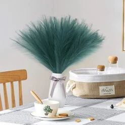 Eyamumo 7 Stems Faux Pampas Grass 17.7''/45cm Tall, Small Fluffy Pompas Decor, Fake Artificial Pampas Grass For Floor Vase Home Office Boho Decor, MalachiteGreen Faux Pompas Grass 13 Eyamumo 7 Stems Faux Pampas Grass 17.7''/45cm Tall, Small Fluffy Pompas Decor, Fake Artificial Pampas Grass For Floor Vase Home Office Boho Decor, MalachiteGreen Faux Pompas Grass -Green Leaf Store 51x8U7xkrBL