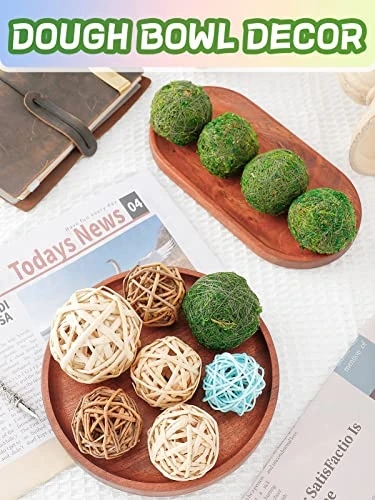 10Pack Decorative Faux Dried Moss Balls And 8Pack Wicker Rattan Balls- Artificial Green Plant Mossy Wicker Rattan Cord Balls Set For Summer Vase Dough Bowl Filler Home Garden Party Wedding Display 1 10Pack Decorative Faux Dried Moss Balls And 8Pack Wicker Rattan Balls- Artificial Green Plant Mossy Wicker Rattan Cord Balls Set For Summer Vase Dough Bowl Filler Home Garden Party Wedding Display