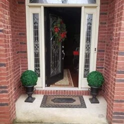 15 Inch Artificial Boxwood Balls Topiary, Faux Plants Boxwood Decorative Balls For Backyard, Balcony,Garden, Wedding And Home Décor (2 Pack) -Green Leaf Store 51xMAJY4m3L