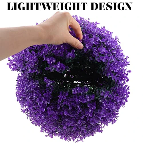 Healifty Home Decor Fake Plants Artificial Boxwood Topiary Plant Decorative Faux Boxwood Lifelike Plant Sphere For Indoor Outdoor Garden Lawn Wedding Party Decor Purple Artificial Grass Fake Plants 3 Healifty Home Decor Fake Plants Artificial Boxwood Topiary Plant Decorative Faux Boxwood Lifelike Plant Sphere For Indoor Outdoor Garden Lawn Wedding Party Decor Purple Artificial Grass Fake Plants - Image 3