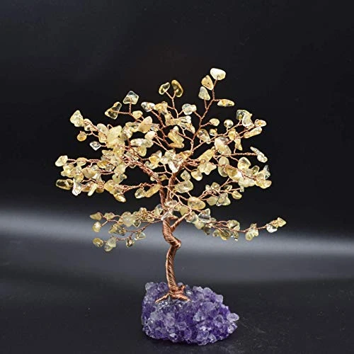 TantivyBo Handmade Natural Citrine, Chakra Crystal Tree, Amethyst Cluster Base, 189 Gemstone Count, Healing Properties Reiki Bonsai Feng Shui Luck Figurine For Home Office Desk Decoration 1 TantivyBo Handmade Natural Citrine, Chakra Crystal Tree, Amethyst Cluster Base, 189 Gemstone Count, Healing Properties Reiki Bonsai Feng Shui Luck Figurine For Home Office Desk Decoration