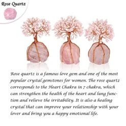 Top Plaza Rose Quartz Healing Crystals Copper Money Tree Desk Office Decor Wrapped On Natural Rose Quartz Base Feng Shui Luck Figurine -Green Leaf Store 51yLX8yiIBL