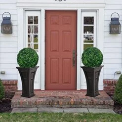Gilaree 2 PCS 19.7" 4 Layers Artificial Boxwood Topiary Balls, Fake Bushes Boxwood Balls Outdoor Set Of 2, Garden Spheres Plant For Backyard,Balcony,Garden, Wedding And Home Décor -Green Leaf Store 51yNdBXOWyL