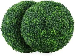 Sunnyglade 2 PCS 15.7 Inch 4 Layers Artificial Plant Topiary Ball Faux Boxwood Decorative Balls For Backyard, Balcony,Garden, Wedding And Home Décor (15.7 Inch) -Green Leaf Store 51yQxoMDQ3L. AC 1