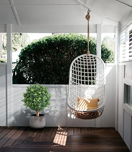 Momoplant 20Inch-1.7Ft Artificial Topiaries Boxwood Topiary Ball Tree Front Porch UV Resistant Potted Plants Tree For Indoor Outdoor Home Garden (White Flowers, Set Of 2) 2 Momoplant 20Inch-1.7Ft Artificial Topiaries Boxwood Topiary Ball Tree Front Porch UV Resistant Potted Plants Tree For Indoor Outdoor Home Garden (White Flowers, Set Of 2) - Image 2