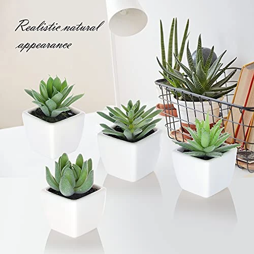 Artificial Succulent Plants Fake Succulent Plants Artificial Faux Succulents 4pcs Mini Potted Succulents For Home Office Room Decoration (D) 2 Artificial Succulent Plants Fake Succulent Plants Artificial Faux Succulents 4pcs Mini Potted Succulents For Home Office Room Decoration (D) - Image 2