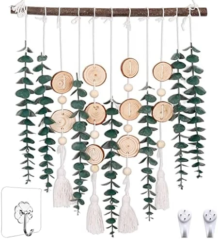 HYUZO Hanging Eucalyptus Boho Wall Decor Large Bedroom Eucalyptus Garland Artificial Eucalyptus Greenery Farmhouse Rustic Wall Hanging Fake Plants Leaves 5.6 Feet For Bathroom Living Room Decorations 9 HYUZO Hanging Eucalyptus Boho Wall Decor Large Bedroom Eucalyptus Garland Artificial Eucalyptus Greenery Farmhouse Rustic Wall Hanging Fake Plants Leaves 5.6 Feet For Bathroom Living Room Decorations - Image 9