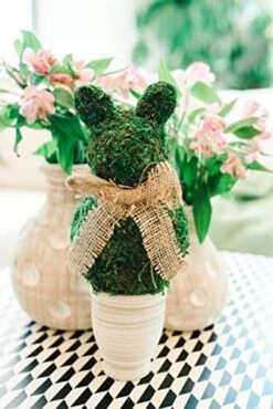 Bunny Topiary, Green Preserved Moss,16 1/2" X 6" Dia -Green Leaf Store 51ylM1rhknL