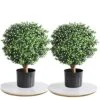 Momoplant 20Inch-1.7Ft Artificial Topiaries Boxwood Topiary Ball Tree Front Porch UV Resistant Potted Plants Tree For Indoor Outdoor Home Garden (White Flowers, Set Of 2) 9 Momoplant 20Inch-1.7Ft Artificial Topiaries Boxwood Topiary Ball Tree Front Porch UV Resistant Potted Plants Tree For Indoor Outdoor Home Garden (White Flowers, Set Of 2) -Green Leaf Store 51ylbVLseRL