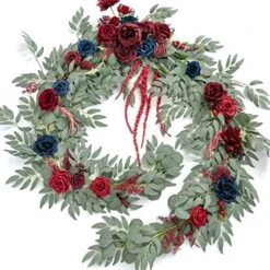 Ling's Moment 9FT Eucalyptus And Willow Leaf Garland With White Flower, Handcrafted Wedding Sweetheart Table Centerpieces Head Table Decor Arch Backdrop Decorations For Wedding | White & Sage -Green Leaf Store 51yn8tprqAL. AC