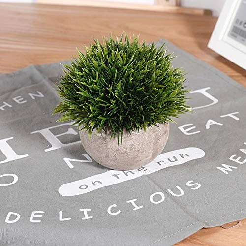 Tuokor Small Artificial Plants 5 Inch Mini Plastic Fake Green Topiary Shrubs With Pot For Home Décor (Green & White Set) 2 Tuokor Small Artificial Plants 5 Inch Mini Plastic Fake Green Topiary Shrubs With Pot For Home Décor (Green & White Set) - Image 2