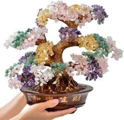 KALIFANO Large Tree Of Life (1,251 Gemstone Count) Chakra Crystal Tree With Healing Properties - Bonsai Feng Shui Money Tree For Healing And Luck -Green Leaf Store 51z7cVnW6UL. AC