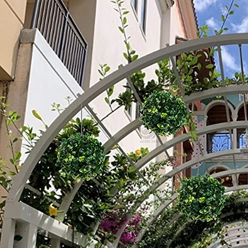 Azure Zone, Pack Of 6 4" Artificial Boxwood Topiary Ball Green Plant Balls Decorative Greenery Filler Ball For Garden Home 5 Azure Zone, Pack Of 6 4" Artificial Boxwood Topiary Ball Green Plant Balls Decorative Greenery Filler Ball For Garden Home - Image 5