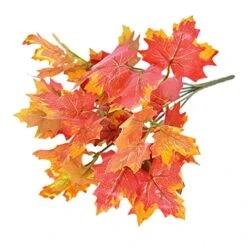 Sunrisee 2 Pcs Artificial Maple Shrubs Fake Plants Fall Maple Leaf Bunches For Halloween Home Garden Office Decor, 11.8'' -Green Leaf Store 51zeJloSc6L