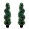 2 Best Artificial 90cm 3ft Cedar Spiral Trees Alt Boxwood Buxus