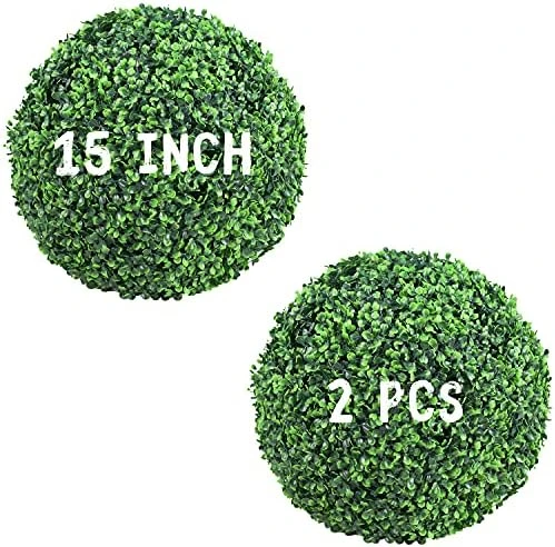 Decwin 2 Pcs 19 Inch Artificial Boxwood Ball 4 Layers Large Topiary Balls UV-Proof Round Greenery Balls For Indoor Outdoor Garden Backyard Patio Indoor Outdoor Front Door Decor, Assembly Needed 7 Decwin 2 Pcs 19 Inch Artificial Boxwood Ball 4 Layers Large Topiary Balls UV-Proof Round Greenery Balls For Indoor Outdoor Garden Backyard Patio Indoor Outdoor Front Door Decor, Assembly Needed - Image 7