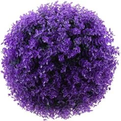 VOSAREA Artificial Topiary Plant Ball Eucalyptus Leaf Decorative Ball Decorative Topiary Balls For Garden Backyard Balcony Wedding (Purple) 14 VOSAREA Artificial Topiary Plant Ball Eucalyptus Leaf Decorative Ball Decorative Topiary Balls For Garden Backyard Balcony Wedding (Purple) -Green Leaf Store 612D6DY0NhL. AC