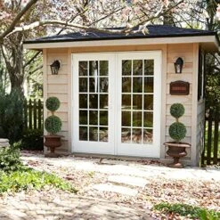 Lifelike Indoor&Outdoor Use 3Ft Boxwood Double Ball Topiary Trees Faux Topiary Tree For Porch,Home,Garden Decor(Set Of 2) -Green Leaf Store 613HFhowQQL