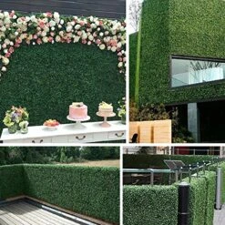 · Petgrow · Realistic & Thick Artificial Hedge Boxwood Fence Privacy Screen Panels, UV Protection Fresh Faux Foliage Backdrop Wall Decor For Indoor Outdoor, 72 Pack -Green Leaf Store 614Mm9NAeFL