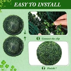 4 Pcs Artificial Plant Topiary Balls 2 Pcs 18.9 Inch And 2 Pcs 13.7 Inch Faux Boxwood Decorative Balls Round Greenery Spheres For Indoor Outdoor Backyard Balcony Garden Patios Wedding Home Decor -Green Leaf Store 6174SRL0F7L