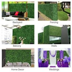 · Petgrow · Realistic & Thick Artificial Hedge Boxwood Fence Privacy Screen Panels, UV Protection Fresh Faux Foliage Backdrop Wall Decor For Indoor Outdoor, 72 Pack -Green Leaf Store 617Fzz4VwOL
