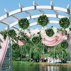 Milisten Boxwood Topiary Ball Artificial Topiary Plant Wedding Party Decorations Indoor Outdoor Artificial Plant Ball Topiary Tree Substitute 6pcs