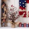Red Berry & Star Table Tree For 4th Of July Artificial Tree & Flower For Centerpiece Featured Burlap Base Farmhouse Patriotic Table Top Decoration For Independence Day/ Veterans Day -Green Leaf Store 61CSmkbmusL