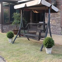 ECOLVANT Two 20''T Artificial Cedar Topiary Ball Tree UV Resistant Potted Plants Artificial Shrubs Bushes Potted Tree For Indoor Outdoor Home Garden -Green Leaf Store 61GY7HPlxZL