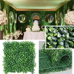 · Petgrow · Realistic & Thick Artificial Hedge Boxwood Fence Privacy Screen Panels, UV Protection Fresh Faux Foliage Backdrop Wall Decor For Indoor Outdoor, 72 Pack -Green Leaf Store 61HWO2sRD0L. AC 5