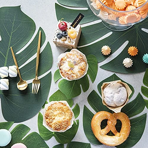 66 Pcs Artificial Palm Leaves Tropical Monstera Fake Large Green Leaf Table Wall Decoration For Jungle Safari Hawaiian Luau Party BBQ Beach Bridal Shower Wedding Birthday Classroom Supplies(3 Size) 2 66 Pcs Artificial Palm Leaves Tropical Monstera Fake Large Green Leaf Table Wall Decoration For Jungle Safari Hawaiian Luau Party BBQ Beach Bridal Shower Wedding Birthday Classroom Supplies(3 Size) - Image 2