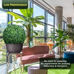 ROTEBIENE 2 Packs 21.6-inch Artificial Plant Topiary Balls For Outdoor Decor, Garden Spheres Decorative, Faux Boxwood Balls Plants For The Front Door, Porch, Backyard, Patio And Wedding NEUERMOND -Green Leaf Store 61IN5uLcmrL