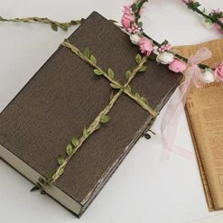 Tenn Well 66Ft Natural Jute Twine, 5MM Burlap Leaf Ribbon With Artificial Vine Green Leaves For Wedding Home Garden Jungle Safari Party Decorations -Green Leaf Store 61LxSuPLEhL