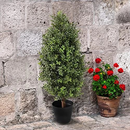 Momoplant 2.5FT-30Inch Artificial Plants Tree Shaped Boxwood Topiary Cone Topiaries Bushes Potted Fake Plants Outdoor/Indoor Decor(Set Of 2) 5 Momoplant 2.5FT-30Inch Artificial Plants Tree Shaped Boxwood Topiary Cone Topiaries Bushes Potted Fake Plants Outdoor/Indoor Decor(Set Of 2) - Image 5