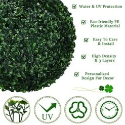 Yunlly 4 Pcs 14.2 Inch 3 Layers Outdoor Artificial Plant Topiary Ball UV Resistant Faux Boxwood Plants Outdoor Decorative Balls For Backyard, Balcony, Garden, Wedding And Home Decor 8 Yunlly 4 Pcs 14.2 Inch 3 Layers Outdoor Artificial Plant Topiary Ball UV Resistant Faux Boxwood Plants Outdoor Decorative Balls For Backyard, Balcony, Garden, Wedding And Home Decor -Green Leaf Store 61QipNUALhL