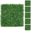 Yaheetech 24Pcs 20 X 20 Inch Artificial Boxwood Foliage Panels With Artificial White Flowers Topiary Hedge Plant Privacy Screen Decorations For Garden/Home/Backyard/Yard And Tile UV Protected -Green Leaf Store 61Rq3XZw6LL