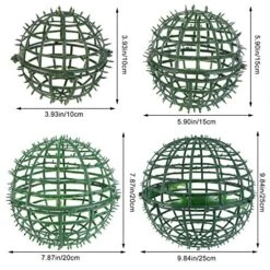 DOITOOL 4Pcs Artificial Plant Topiary Ball Support Cage Plastic Plant Trelli Faux Green Ball Frame Rack Flower Shelf Holder For Garden Green 10cm 15cm 20cm 25cm -Green Leaf Store 61VmVCuGFOL