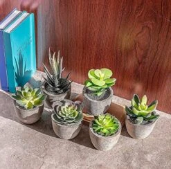 Sophia's Garden Small Artificial Succulents Plants Artificial Potted Fake Plant Decor Bedroom (6 Piece Faux Succulents In Pots 2.3") Fake Succulent Decor Fake Succulents Mini Succulents Desk Office -Green Leaf Store 61VzDaMwHGL