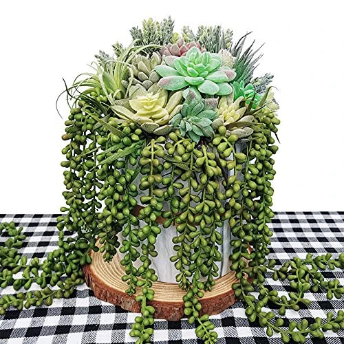 Supla 4 Pcs Artificial Hanging Succulents Faux Burro's Tail Picks Trailing String Of Pearls Succulents Fake Greenery Sprays For Basket Planter Centerpiece Floral Arrangement Indoor Outdoor Decor 1 Supla 4 Pcs Artificial Hanging Succulents Faux Burro's Tail Picks Trailing String Of Pearls Succulents Fake Greenery Sprays For Basket Planter Centerpiece Floral Arrangement Indoor Outdoor Decor