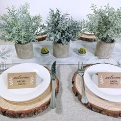 Winlyn Mini Potted Plants Artificial Flocked Eucalyptus Boxwood Rosemary Greenery In Pots Faux Potted Herbs Small Houseplants 8.8"-10" Tall For Indoor Greenery Tabletop Décor Centerpiece 3 Pack -Green Leaf Store 61XmqHSDk4L